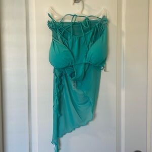TiniBikini Sea Blue 3 Piece Bikini Nee Size Large